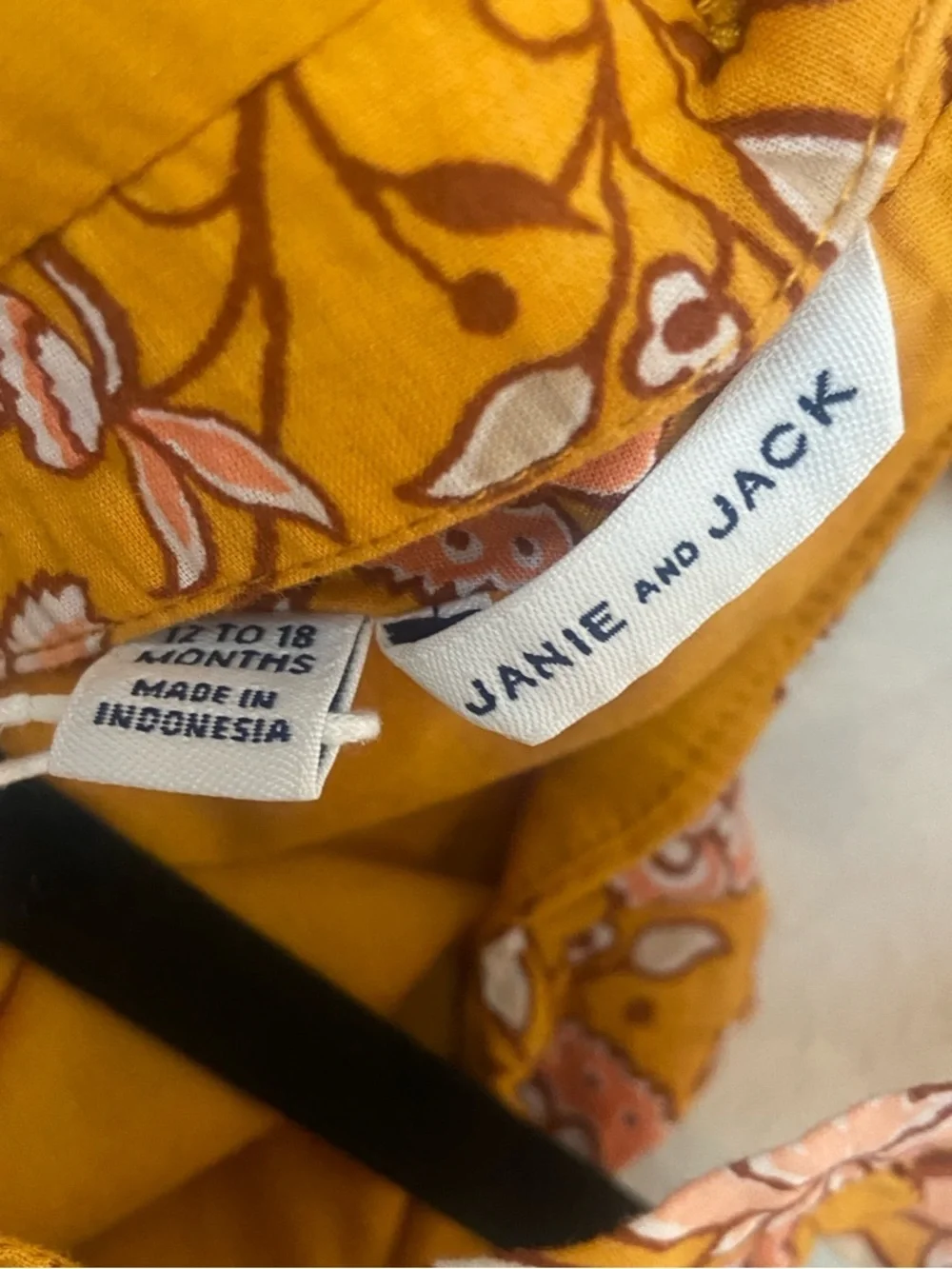 Janie and Jack Mustard Floral Romper 12-18 Months Boho Wide Leg Jumpsuit